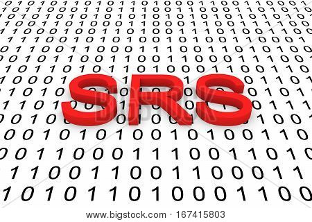 SRS in the form of binary code, 3D illustration