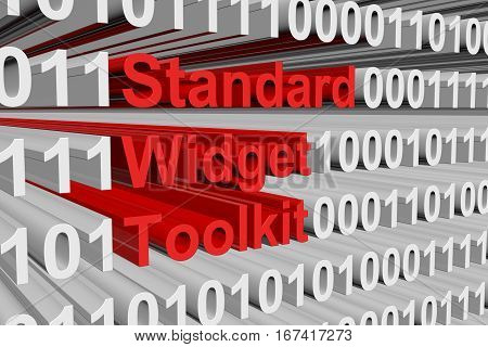 Standard Widget Toolkit in the form of binary code, 3D illustration