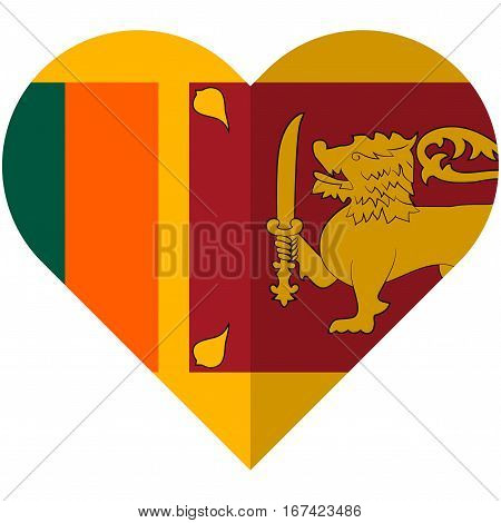 Vector image of the Sri Lanka heart flag