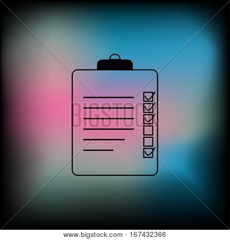 Clipboard or checklist icon. Vector illustration. EPS10