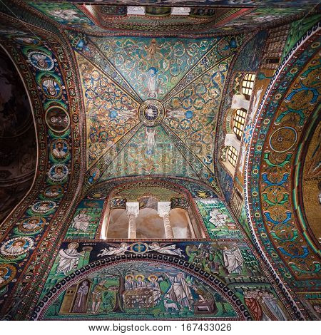 Cupola Of Basilica San Vitale In Ravenna City