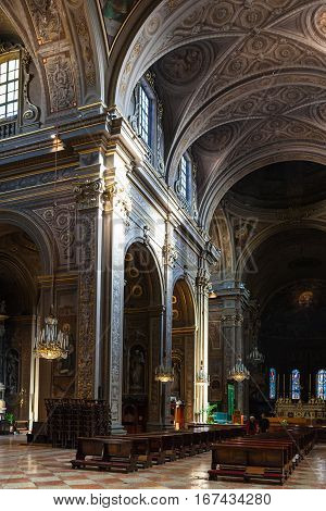 Interior Of Duomo Cathedral In Ferrara City
