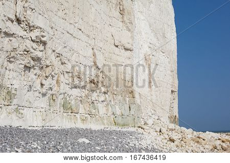Low tide Seven Sisters National park East Sussex UK chalk coastline