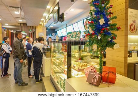 SHENZHEN, CHINA - CIRCA DECEMBER, 2016: inside a McDonald's restaurant. McDonald's is an American hamburger and fast food restaurant chain.