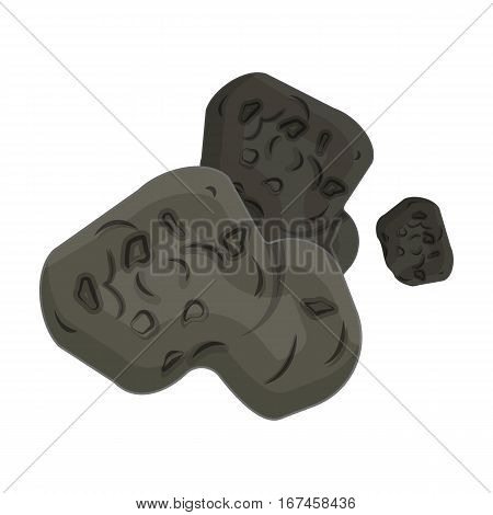 Asteroid icon in cartoon design isolated on white background. Planets symbol stock vector illustration.