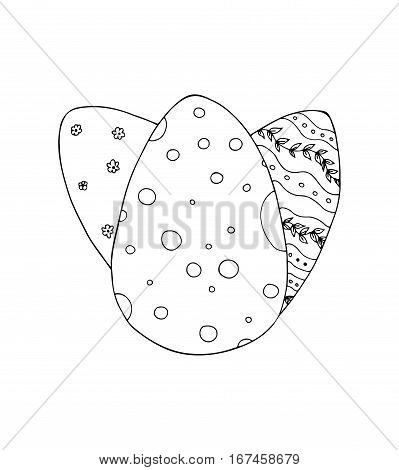Easter eggs icon vector. black and white.