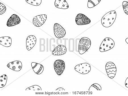 Easter eggs icon vector. black and white.