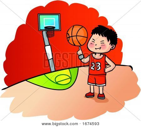 Ung dreng holder en Basketball