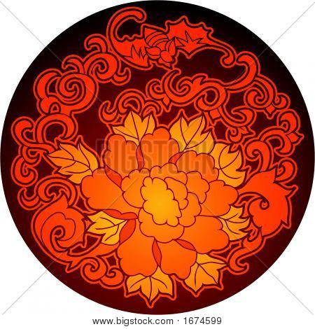 Blomstermotiver Element Design i kinesiske traditionelle papir skære stil (vektor)