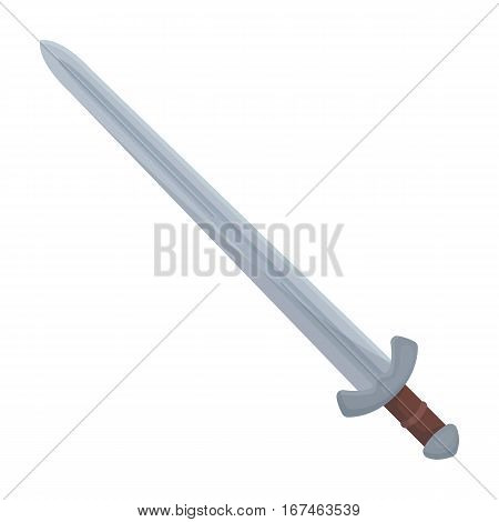 Viking sword icon in cartoon design isolated on white background. Vikings symbol stock vector illustration.