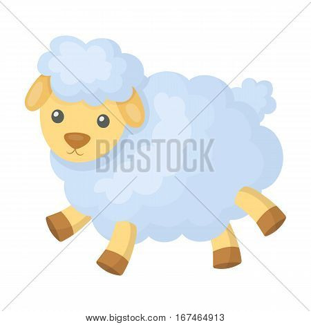 Toy sheep icon in cartoon design isolated on white background. Sleep and rest symbol stock vector illustration.