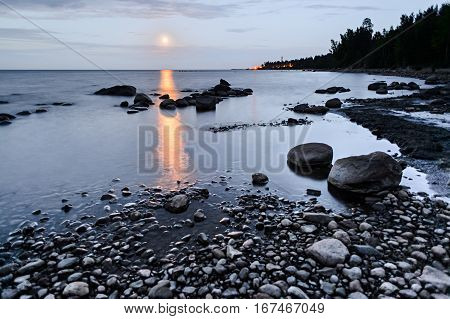 Early Morning On The Shore Of Lake Ladoga