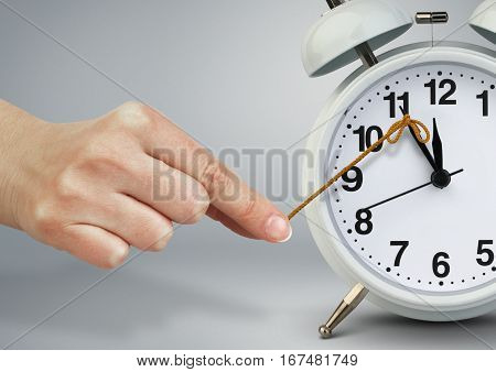 Hand stop clock , time management concept