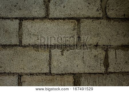 Background made from a wall of cement bricks
