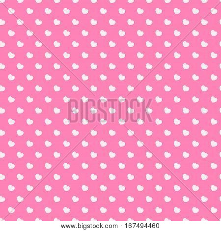 Heart seamless pattern on pink background for Valentines day, Happy Birthday and other holidays. Decoration element. Vector Illustration