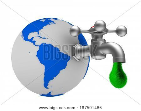 faucet on white background. Isolated 3D image