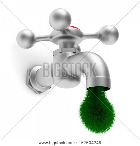 faucet on white background. Isolated 3D image
