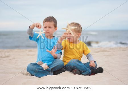 Two Boys Shells On Image & Photo (Free Trial) | Bigstock