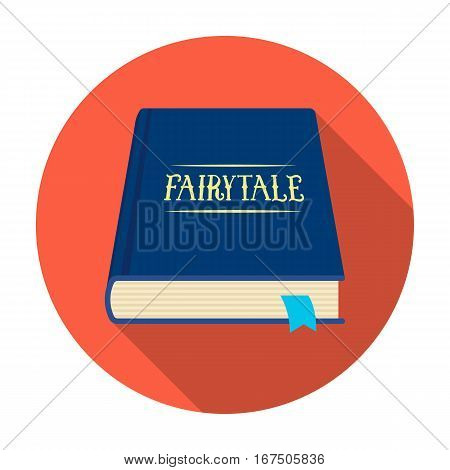 Book with fairytales icon in flat design isolated on white background. Sleep and rest symbol stock vector illustration.