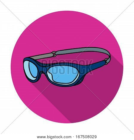 Glasses for swimming icon in flat design isolated on white background. Surfing symbol stock vector illustration.