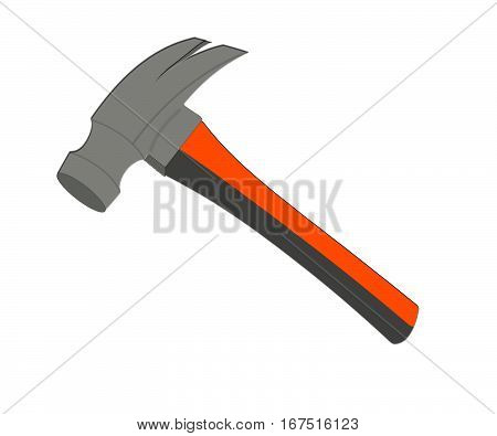flat gray icon with a hammer without a background. workhouse equipment
