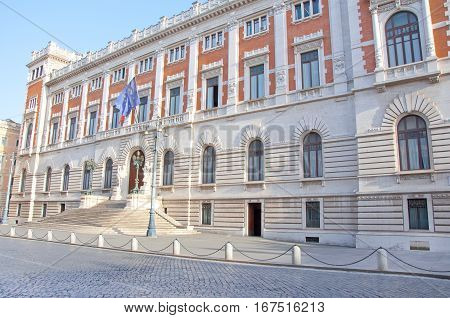 Rome, Italy-august 8: Rear Facade Of The Palazzo Montecitorio On August 8, 2013 On Piazza Del Parlam