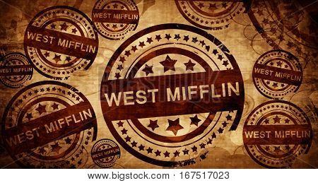west mifflin, vintage stamp on paper background