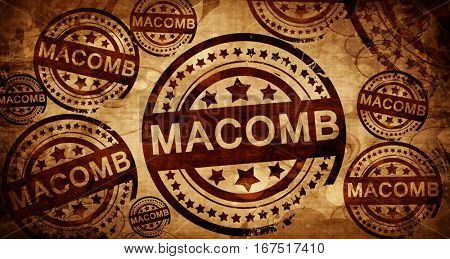 macomb, vintage stamp on paper background