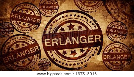 erlanger, vintage stamp on paper background