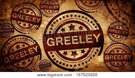 greeley, vintage stamp on paper background