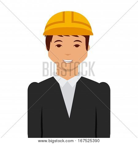 engineer cartoon icon over white background. under construction concept. colorful design. vector illustration