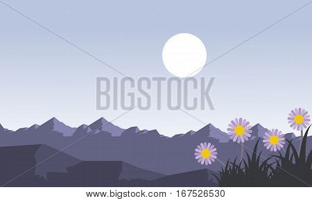 Mountain at spring landscape vector collection stock