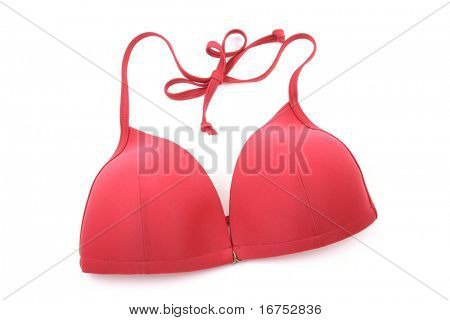 czerwone bikini na białym tle