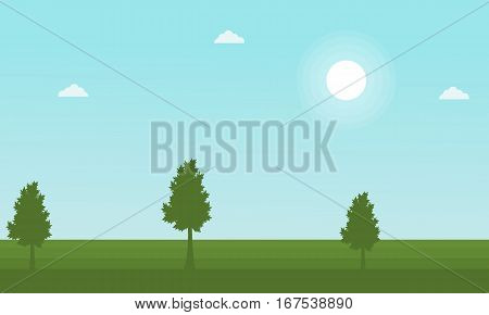 Landscape of tree at spring vector collection stock
