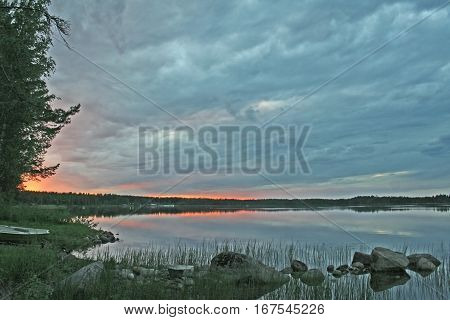 Wiev At The Sunset - Konnevesi Lake - Finnland