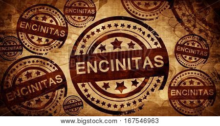 encinitas, vintage stamp on paper background