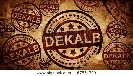 dekalb, vintage stamp on paper background