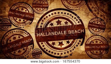 hallandale beach, vintage stamp on paper background