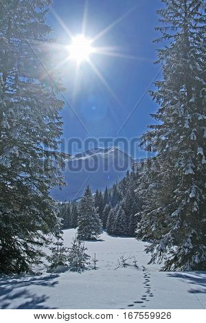 Tatra mountains and snow in the winter