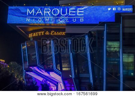 LAS VEGAS - NOV 08 : The Marquee Night club in Cosmopolitan hotel in Las Vegas on November 08 2016. The club with more than 60000 square feet host the best DJs from arounf the world.