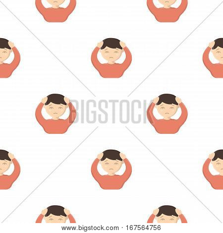 Headache icon cartoon. Single sick icon from the big ill, disease cartoon. - stock vector