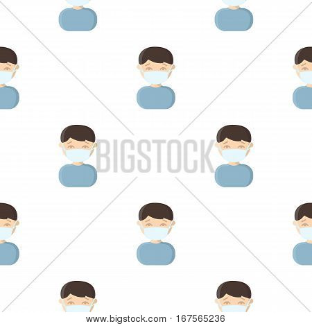 Mask infection icon cartoon. Single sick icon from the big ill, disease cartoon. - stock vector