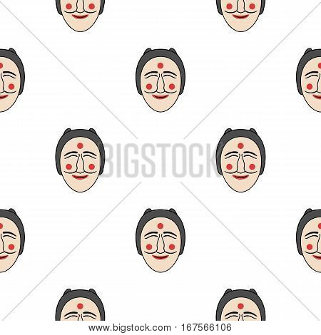 Hahoe mask icon in cartoon style isolated on white background. South Korea pattern vector illustration.