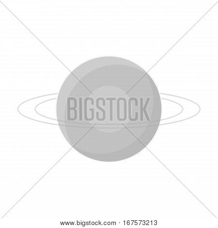 Uranus icon in monochrome design isolated on white background. Planets symbol stock vector illustration.