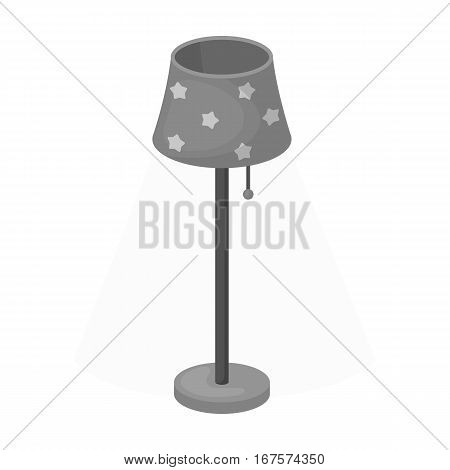 Floor lamp icon in monochrome design isolated on white background. Sleep and rest symbol stock vector illustration.