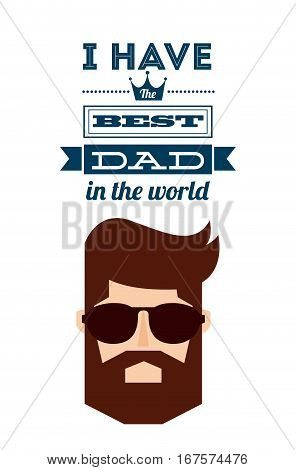 happy father's day card with man face cartoon icon. colorful design. vector illustration