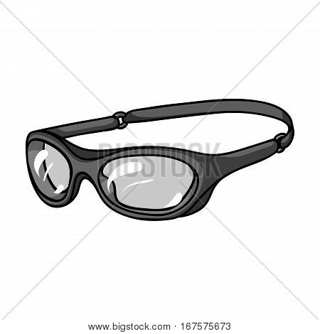 Glasses for swimming icon in monochrome design isolated on white background. Surfing symbol stock vector illustration.