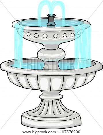 Tiered fountain  from stonein the form of bowls.