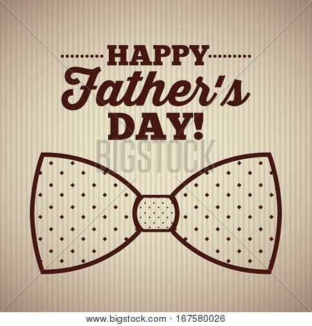 happy father's day card with bow tie icon. colorful design. vector illustration