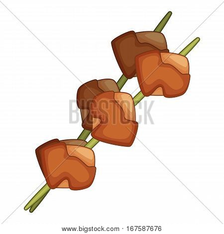 Yakitori, barbecued chicken icon. Cartoon illustration of yakitori, barbecued chicken vector icon for web